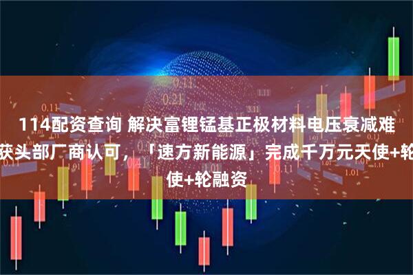 114配资查询 解决富锂锰基正极材料电压衰减难题，获头部厂商认可，「速方新能源」完成千万元天使+轮融资